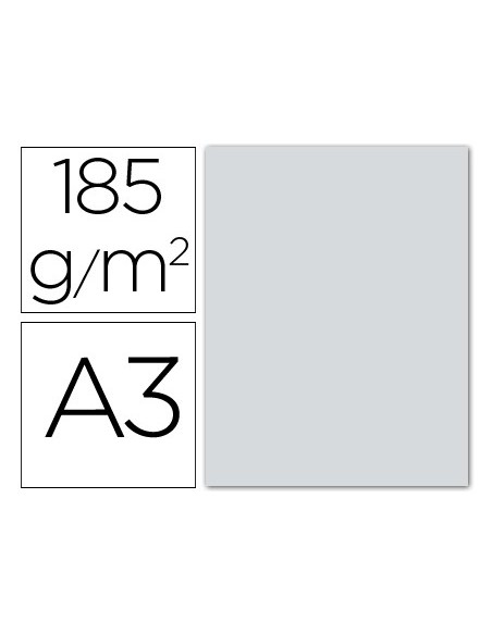 CARTULINA GUARRO DIN A3 GRIS PERLA 185 GR PAQUETE 50 H 200040214