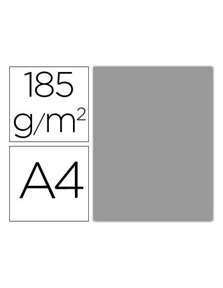 CARTULINA GUARRO DIN A4 GRIS PERLA 185 GR PAQUETE 50 H 200040177