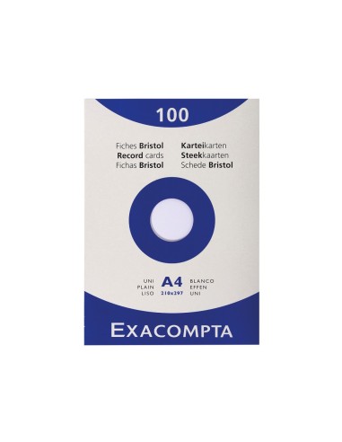 CARTULINA EXACOMPTA DIN A4 BLANCA 205 GRS PAQUETE DE 100 UNIDADES