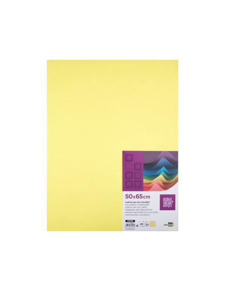 CARTULINA LIDERPAPEL 50X65 CM 240G/M2 AM.MEDIO PAQUETE 25 UNIDADES