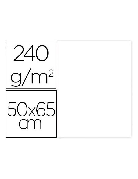 CARTULINA LIDERPAPEL 50X65 CM 240G/M2 BLANCO PAQUETE 25 UNIDADES