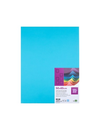 CARTULINA LIDERPAPEL 50X65 CM 240G/M2 CELESTE PAQUETE 25 UNIDADES