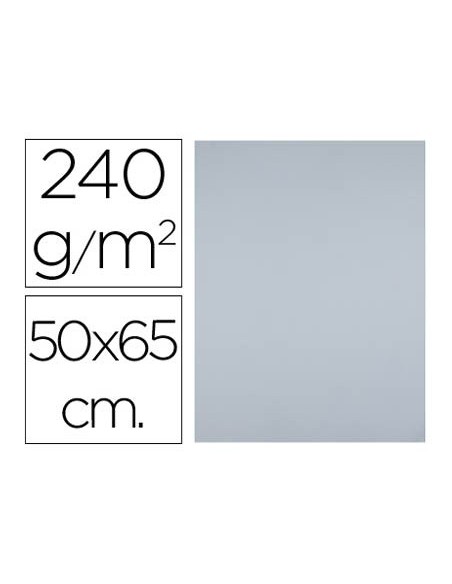 CARTULINA LIDERPAPEL 50X65 CM 240G/M2 GRIS PAQUETE 25 UNIDADES