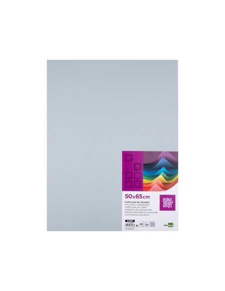 CARTULINA LIDERPAPEL 50X65 CM 240G/M2 GRIS PAQUETE 25 UNIDADES