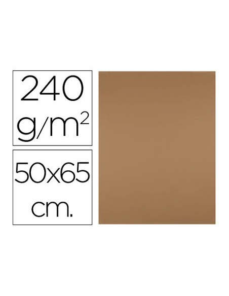 CARTULINA LIDERPAPEL 50X65 CM 240G MARRON ESCOLAR PAQUETE 25 UNIDADES