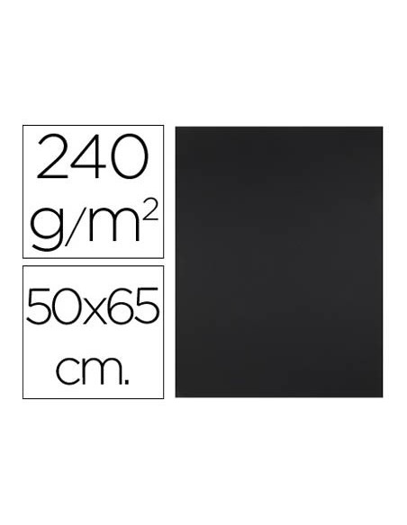 CARTULINA LIDERPAPEL 50X65 CM 240G/M2 NEGRO PAQUETE 25 UNIDADES