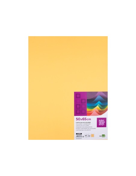 CARTULINA LIDERPAPEL 50X65 CM 240G/M2 ORO PAQUETE 25 UNIDADES