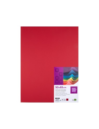 CARTULINA LIDERPAPEL 50X65 CM 240G/M2 RJ.NAVIDAD PAQUETE 25 UNIDADES