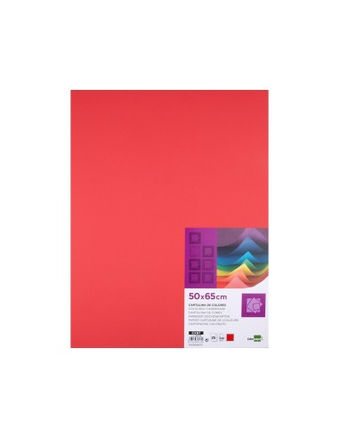 CARTULINA LIDERPAPEL 50X65 CM 240G/M2 ROJO PAQUETE 25 UNIDADES