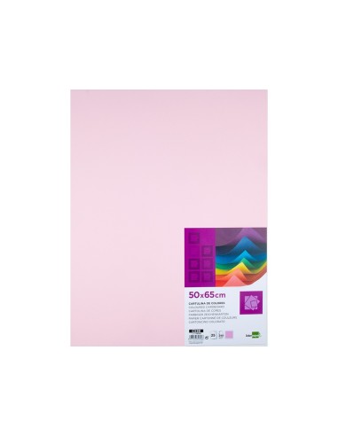 CARTULINA LIDERPAPEL 50X65 CM 240G/M2 ROSA PAQUETE 25 UNIDADES
