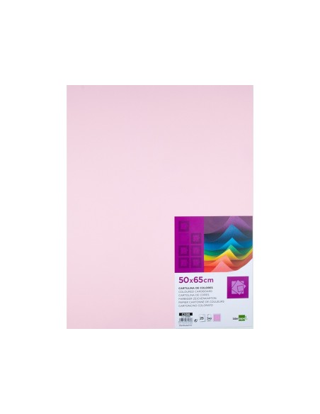 CARTULINA LIDERPAPEL 50X65 CM 240G/M2 ROSA PAQUETE 25 UNIDADES
