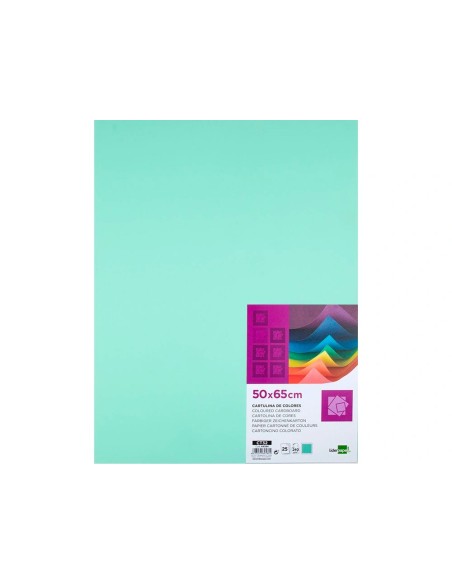 CARTULINA LIDERPAPEL 50X65 CM 240G/M2 VE.HIERBA PAQUETE 25 UNIDADES