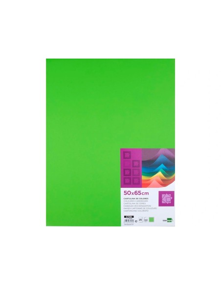 CARTULINA LIDERPAPEL 50X65 CM 240G/M2 VE.PISTACHO PAQUETE 25 UNIDADES
