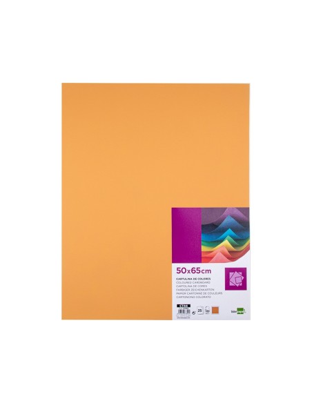 CARTULINA LIDERPAPEL 50X65 180 GR AVELLANA PAQUETE 25.