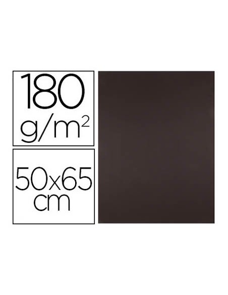 CARTULINA LIDERPAPEL 50X65 180 GR MARRON PAQUETE 25