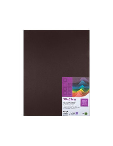 CARTULINA LIDERPAPEL 50X65 180 GR MARRON PAQUETE 25