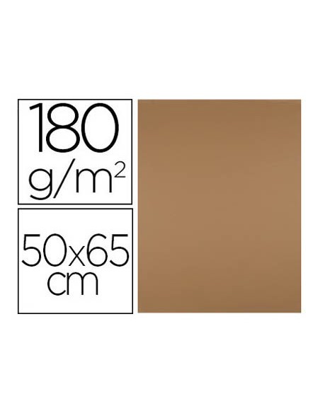CARTULINA LIDERPAPEL 50X65 180 GR MARRON ESCOLAR PAQUETE 25
