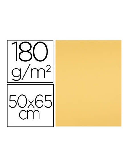 CARTULINA LIDERPAPEL 50X65 180 GR ORO PAQUETE 25