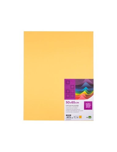 CARTULINA LIDERPAPEL 50X65 180 GR ORO PAQUETE 25
