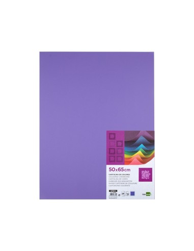 CARTULINA LIDERPAPEL 50X65 180 GR PURPURA PAQUETE 25
