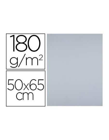 CARTULINA LIDERPAPEL 50X65 180 GR GRIS PAQUETE 25