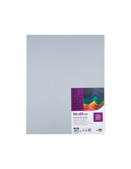 CARTULINA LIDERPAPEL 50X65 180 GR GRIS PAQUETE 25