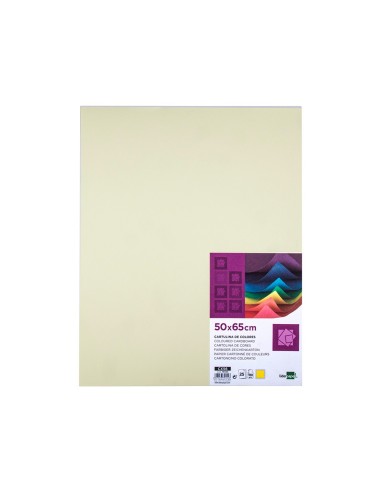 CARTULINA LIDERPAPEL 50X65 CM 180G/M2 AMARILLO PAQUETE DE 25