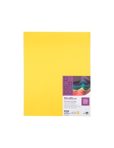 CARTULINA LIDERPAPEL 50X65 CM 180G/M2 AMARILLO LIMON PAQUETE DE 25
