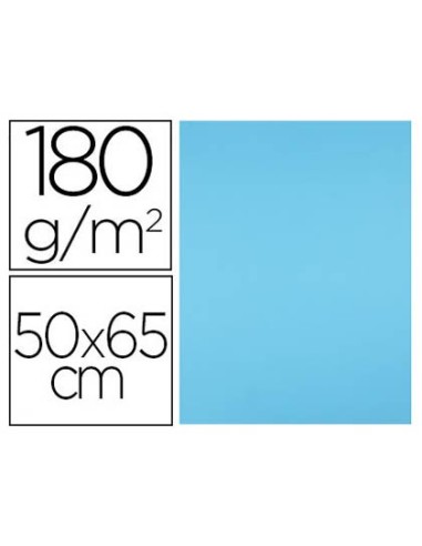 CARTULINA LIDERPAPEL 50X65 CM 180G/M2 AZUL TURQUESA PAQUETE DE 25