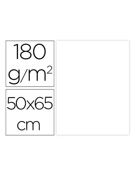 CARTULINA LIDERPAPEL 50X65 CM 180G/M2 BLANCO PAQUETE DE 25