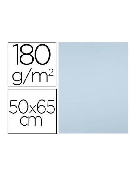 CARTULINA LIDERPAPEL 50X65 CM 180G/M2 CELESTE PAQUETE DE 25