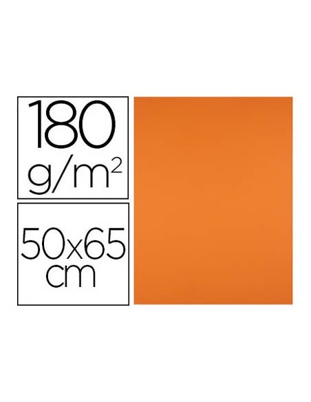 CARTULINA LIDERPAPEL 50X65 CM 180G/M2 NARANJA FUERTE PAQUETE DE 25