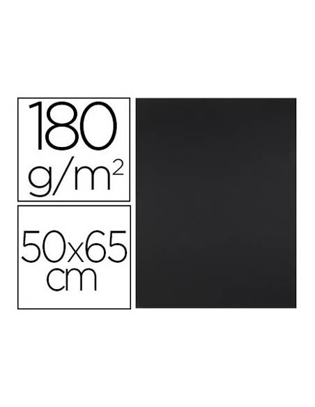 CARTULINA LIDERPAPEL 50X65 CM 180G/M2 NEGRO PAQUETE DE 25