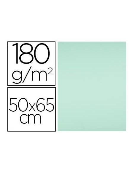CARTULINA LIDERPAPEL 50X65 CM 180G/M2 VERDE PAQUETE DE 25