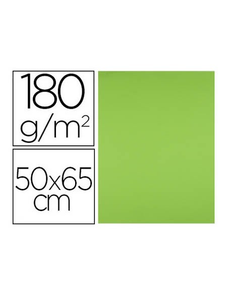 CARTULINA LIDERPAPEL 50X65 CM 180G/M2 VERDE HIERBA PAQUETE DE 25