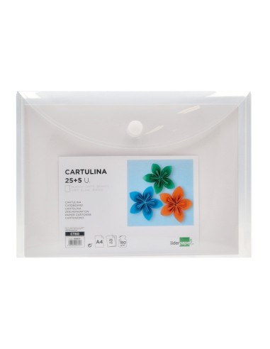 CARTULINA  A4 180G/M2 BL.PAQUETE 25+5H.