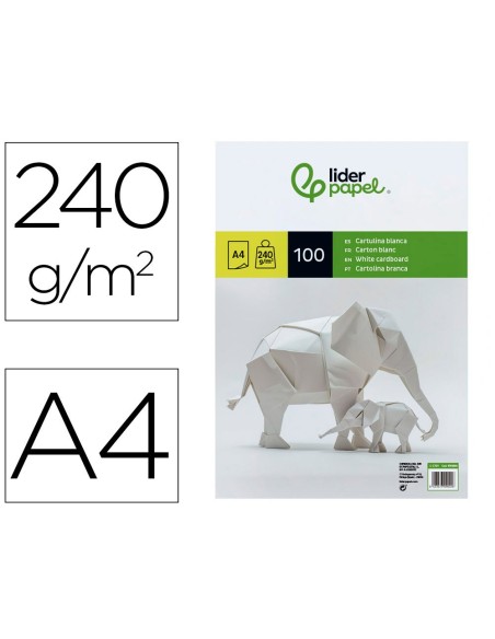 CARTULINA  A4 240G/M2 BL.PAQUETE 100H.
