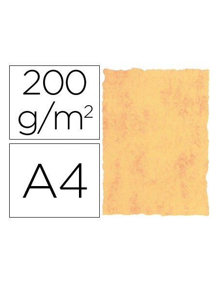 PAPEL PERGAMINO DIN A4 200 GR COLOR MARMOL AM.PAQUETE 25 HOJAS