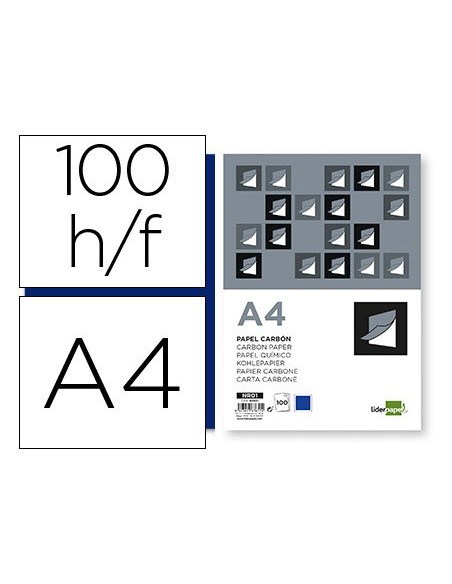 PAPEL CARBON LIDERPAPEL FILM AZUL TAMAÑO DIN A4 CAJA DE 100 HOJAS
