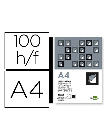 PAPEL CARBON LIDERPAPEL FILM NEGRO TAMAÑO DIN A4 CAJA DE 100 HOJAS
