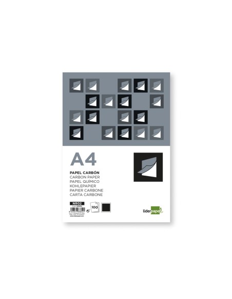 PAPEL CARBON LIDERPAPEL FILM NEGRO TAMAÑO DIN A4 CAJA DE 100 HOJAS