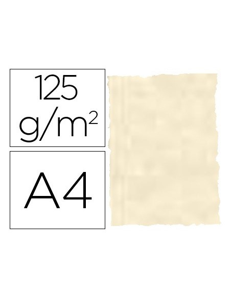 PAPEL PERGAMINO A4 TROQUELADO 125 GR PIEL ELEFANTE HUESO PAQ.25 H.