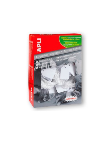 ETIQUETAS COLGANTES APLI 395 45X65MM 400UD.