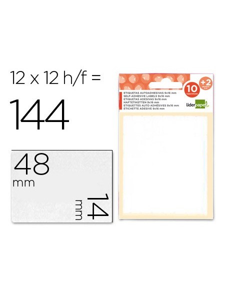 ETIQUETAS ADH. LIDERPAPEL 14X48MM 10H.