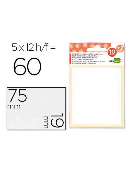 ETIQUETAS ADH. LIDERPAPEL 19X75MM 10H.