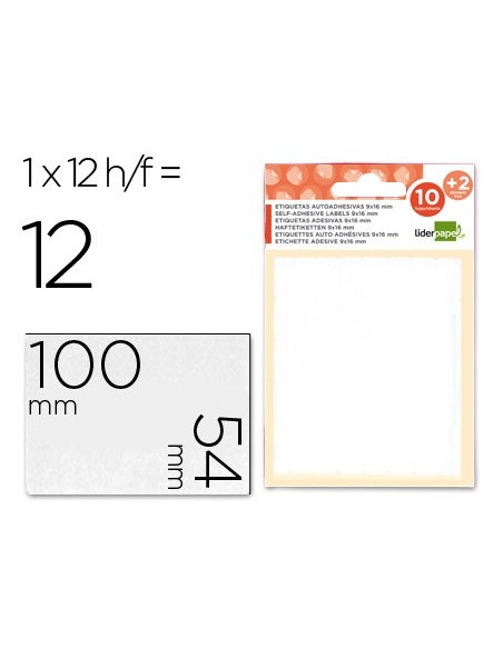 ETIQUETAS ADH. LIDERPAPEL 54X100MM 10H.