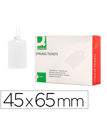 ETIQUETAS COLGANTES Q-CON.45X65MM CAJA 400 UD.