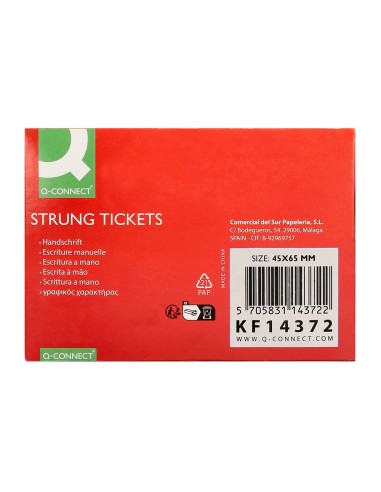 ETIQUETAS COLGANTES Q-CON.45X65MM CAJA 400 UD.