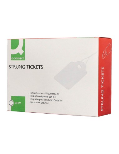 ETIQUETAS COLGANTES Q-CON.45X65MM CAJA 400 UD.