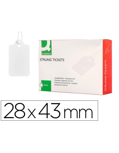 ETIQUETAS COLGANTES Q-CON.28X43MM CAJA 500 UD.